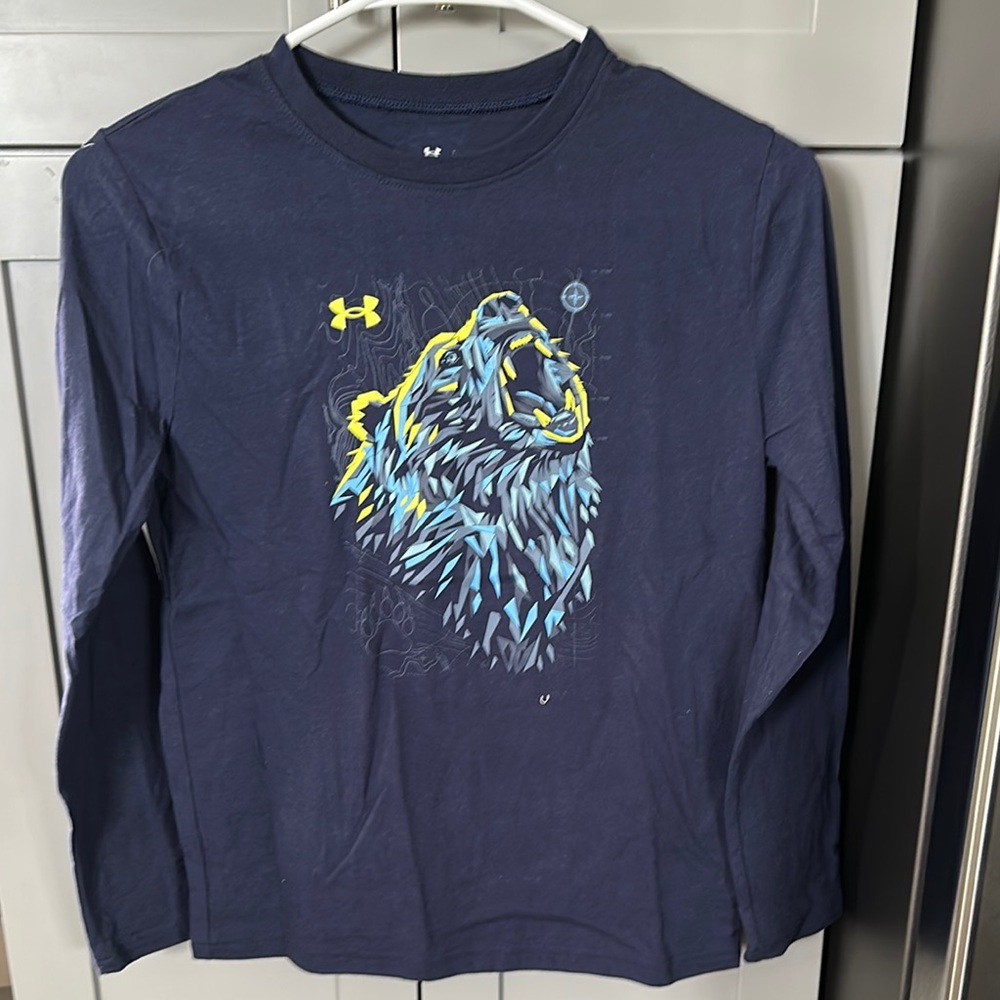 Under Armour Kids' Navy Blue Graphic Long Sleeve Shirt